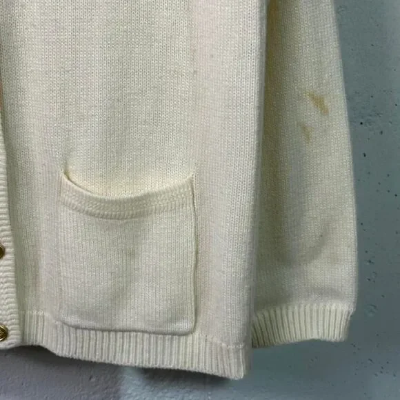 Cream Cardigan with Gold Buttons - Picture 3 of 6